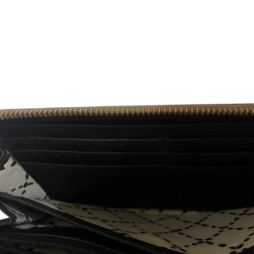 KATE SPADE NEW YORK Black & Tan Slim Bi-fold Credit Card Holder Clutch Wallet